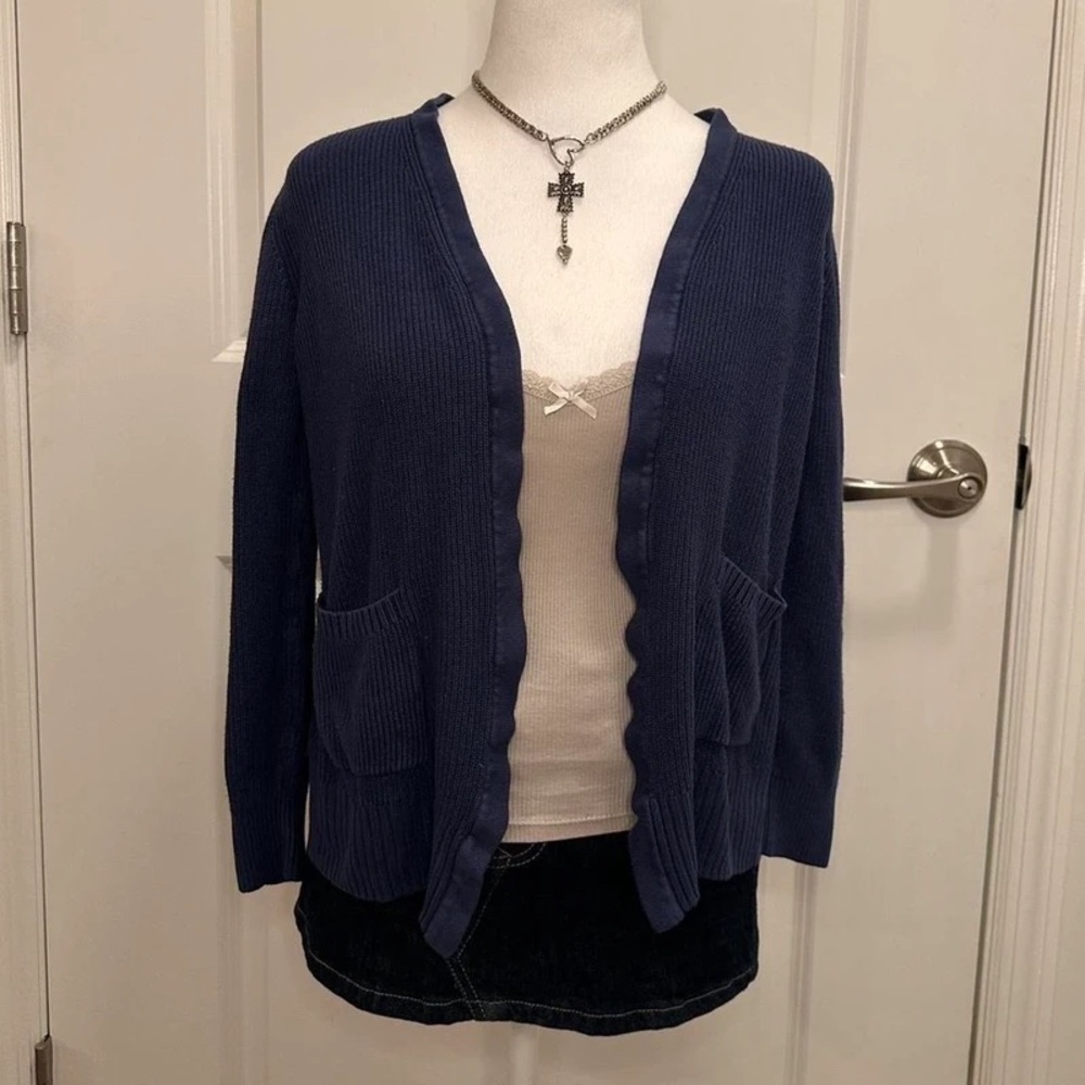 Women's Blue Cardigan Sweater